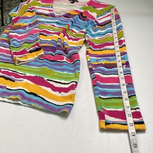 Cyrus Colorful Knit Pull Over Top V-Neck Long Sleeves Stretchy Soft - Picture 13 of 16